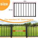 Deck Fence Gate Outdoor, 36''H Gate for 48''H Deck, Entry Way Metal Gate Black Powder Coated DIY Fence Gate, for Residential, Yard, Patio(No Hinge)