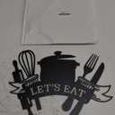 XORT Kitchen Metal Sign, Metal Kitchen Wall Art, Let's Eat Sign for Home Kitchen Dining Living Room Hanging Plaque Decoration. (Black - 14 x 10 inch)