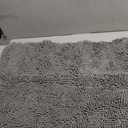 Chenille Bath Mat Thick Soft Absorbent for Bathroom, Microfiber Dries Quickly, Shaggy Washable Plush Durable Rug, Bathtub and Shower Floor, 24x17, Grey