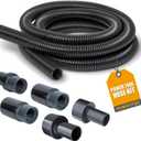 POWERTEC 70347 10 Ft. Dust Collection Hose Kit with 5 Fittings for Woodworking Power Tools Home and Wet/Dry Shop Vacuums
