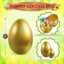 6 PCS Large Golden Easter Eggs, 6" Jumbo Metallic Easter Eggs for Easter Egg Hunt, Empty Eggs for Filling Treats, Fillable Surprise Eggs Bulk, Basket Stuffers Fillers, Easter Basket Essentials