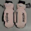 devembr Ski Mittens with Wrist Guards and Undercuff Design, Snowboard Mittens Touchscreen (Large, Pink)