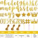 TaoBary 167 Pcs DIY Banner Kit Happy Birthday Glitter Banner Customizable Glitter Make Your Own Kit 162 Letters Symbols and Numbers 3 Rope for Birthday Halloween Wedding Christmas(Gold)