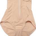 Allegra K Plus Size for Women's Hook Zipper Front Closure Slimming Waist Butt Lifter Control Panties Briefs (3X-Large, Beige)