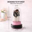 Makeup Brush Holder Cleaner, 3 in 1 Silicone Makeup Brush Cleaning Bowl with Drying Rack, Detachable Brush Organizer for Brushes, Sponges & Puffs, Black and Pink