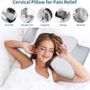 Cervical Neck Pillow - Ergonomic Side Sleeper Pillow for Pain Relief, Contour Cervical Pillow for Sleeping, Memory Foam Pillows for Neck Support, Orthopedic Bed Pillow for Back Stomach Sleepers