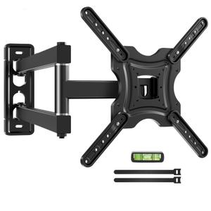 Full Motion TV Wall Mount, TV Mount for 23-55 inch LED TVs Monitors, Bracket with VESA 400x400mm up to 77lbs, Swivel Tilt Extension with Articulating Arms