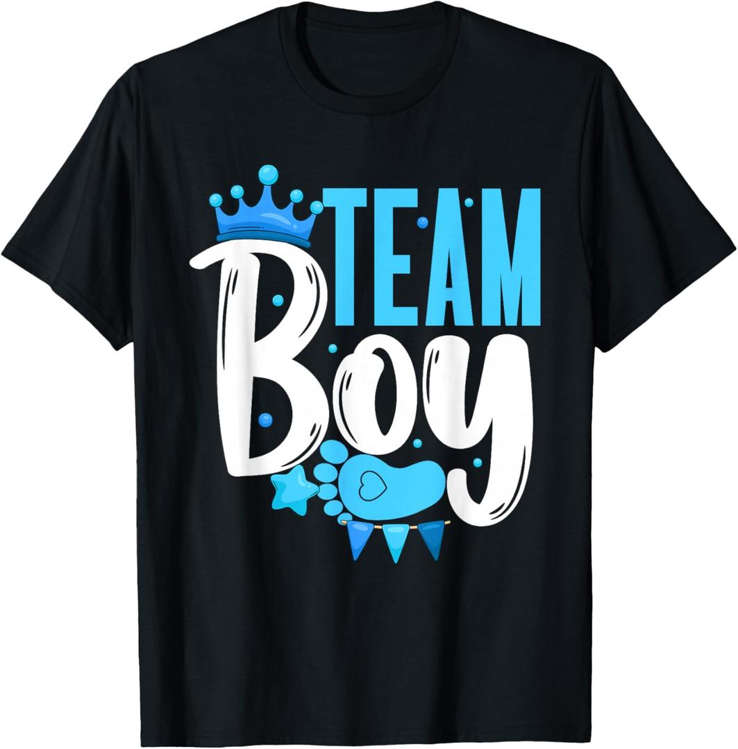 Team Boy Gender Reveal Baby Shower Baby Announcement Party T-Shirt, 3XL