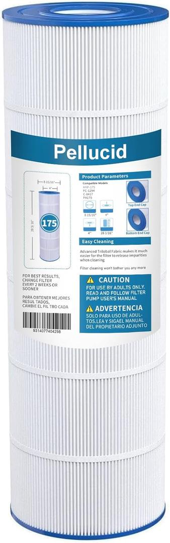 Pool Filter Compatible with Hayward CX1750RE, C1750, PLEATCO PA175, Unicel C-8417, Filbur FC-1294, Sta-Rite PXC175, Easy to Clean and Reuse, Advanced Filtration System for Long Life