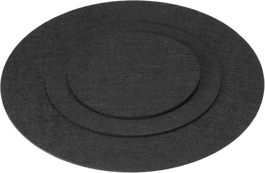 PATIKIL Plant Coasters, (6", 8", 12") 6 Pack Reversible Round Felt Flowerpot Drip Pad Mat Absorbent Plant Tray Flower Pot Coaster Mat, Black