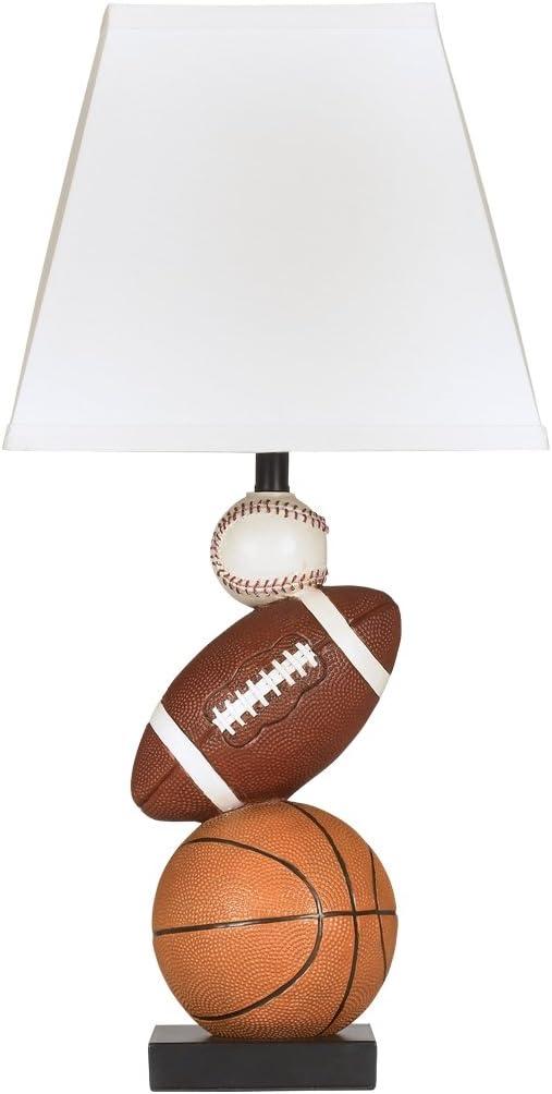 Signature Design by Ashley Nyx Youth 24" Baseball & Football Athletic Table Lamp, Brown & Orange
