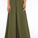 KIRUNDO Palazzo Pants for Women Dressy 2026 Spring Slacks Wide Leg High Waisted Business Casual Work Trousers with Pockets (Green, S)