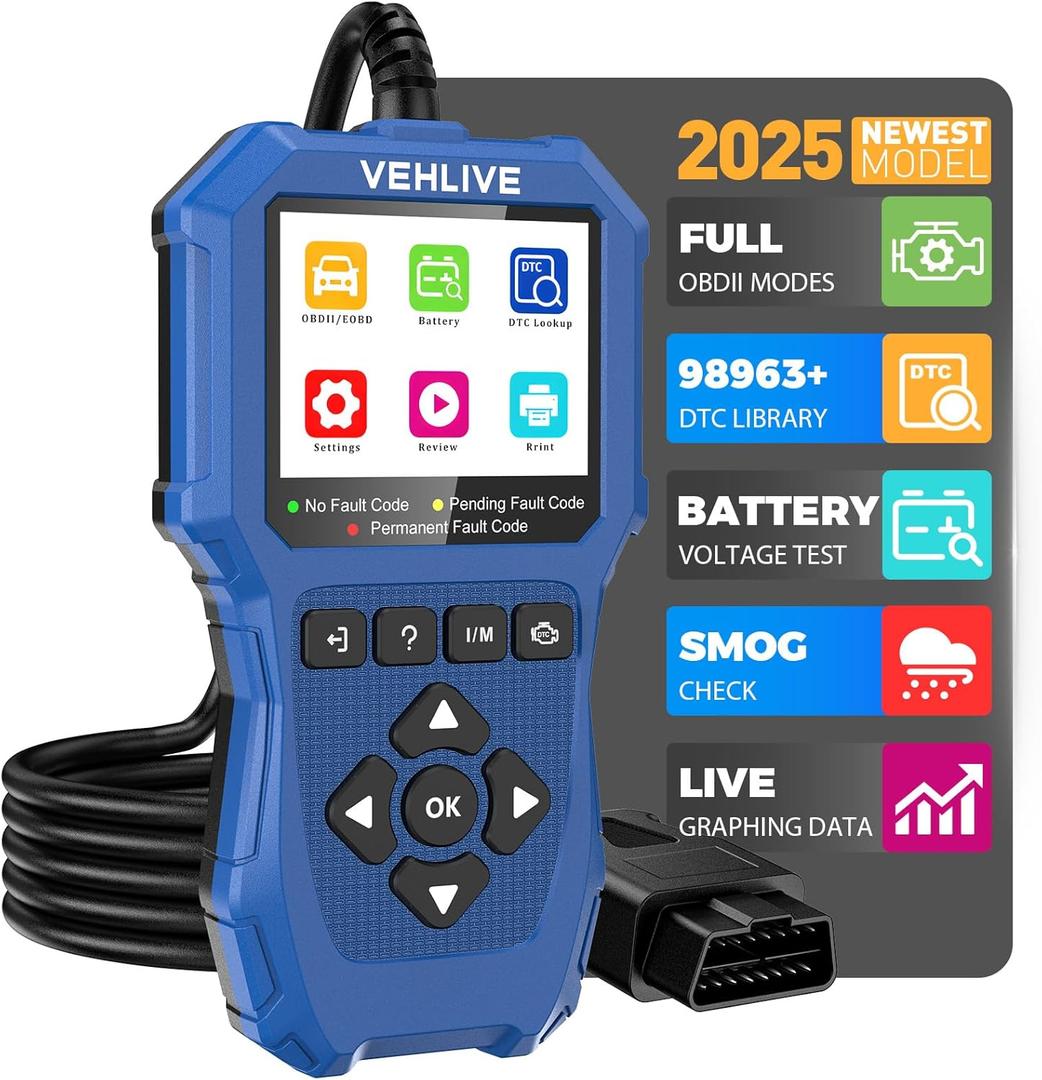 Motorcycle System Diagnostic Measurement Tool, Moto OBD2 Scanner with Voltage Test, Motorcycle Fault Code Reader with Quick Test Compatible for Yamaha, Honda, Kawasaki, Generation, KYMCO, SYM