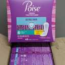 Poise Ultra Thin Incontinence Pads & Postpartum Pads for Bladder Leaks, 3 Drop Light Absorbency, Regular Length, 144 Count