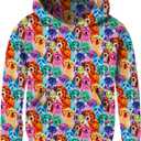 Ahegao Orange Cats Hoodies for Girls Novelty Sweatshirts Sweater Size 6 7 9 Kids Soft Hoodys Big Girl Graphics Pullover Tops