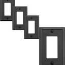 Single Decorator Light Switch Cover Aria Metal Wall Plate, 2-Pack Aged Bronze 1 Gang Single Rocker, for Receptacle Dimmer Switch GFCI Outlet, Switch Cover Decorative Wallplate, Durable