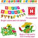 68 PCS Fiesta Birthday Decorations Happy Birthday Banner Mexican Cake Cupcake Topper for Kids Boy Girl Cactus Donkey Maraca Sombrero Guitar Taco Pepper Balloons Hanging Swirls Bday Party Supplies