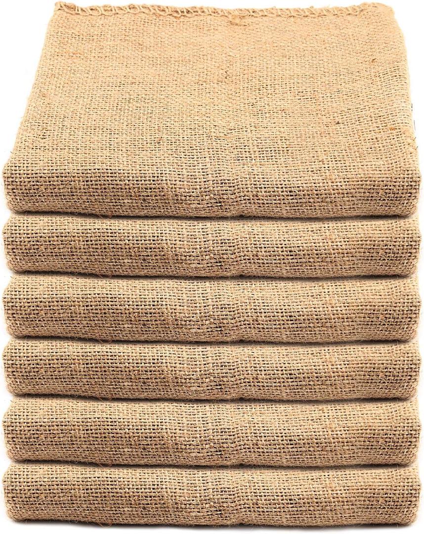 KEILEOHO 6 Pack 40 X 24 Inch Burlap Bags, Planting Growing Bags, Large Potato Sack, Burlap Bags for Vegetables Gardening, Large Food Grade Burlap Sacks for Gardening