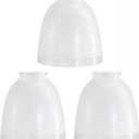 3-Pack White Linen Frosted Bell Glass Shade Replacements, Ceiling Fan Light Covers Glass Globes Lampshades for Chandelier Vanity Lights Wall Sconces, 1.61" Fitter Size, 5" high x 4.7" diameter