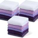 Tudomro 15 Pcs Washcloths Bulk 13 x 13 Inch 100% Cotton Wash Cloths Set Soft Absorbent Face Cloths Face Towels Quick Drying Hand Fingertip Towels for Hotel, Gym, Bathroom, Spa(Purple Series)