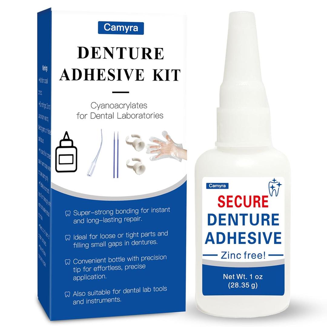 Dental Lab Instant Bonding Dental Glue (1oz), Repair Cracks & Secure Loose Teeth, Super-Strong AdhesiveLasts Days to Weeks