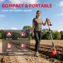 Cordless Tiller Cultivator, 360PRM Electric Garden Tiller, with 2X4.0Ah Batteries & LCD Display, 48 Steel Tines, 9" Tilling Width, 6.6" Depth, Battery Powered Rotary Tiller Lawn/Soil Cultivation