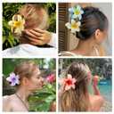 HAPTIME 10 Pack Flower Claw Clips for Women, Preppy Hair Clips, Plumeria Hair Clip, Hawaiian Flower Hair Clips, Gifts for Women Teen Girls