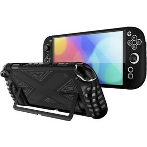 Protective Case Dockable for Switch 2 DOBEWINGDELOU TPU Protector Case Cover Skin Accessories for Game Handheld 2025 Shockproof Non-Slip Anti-Collision Black