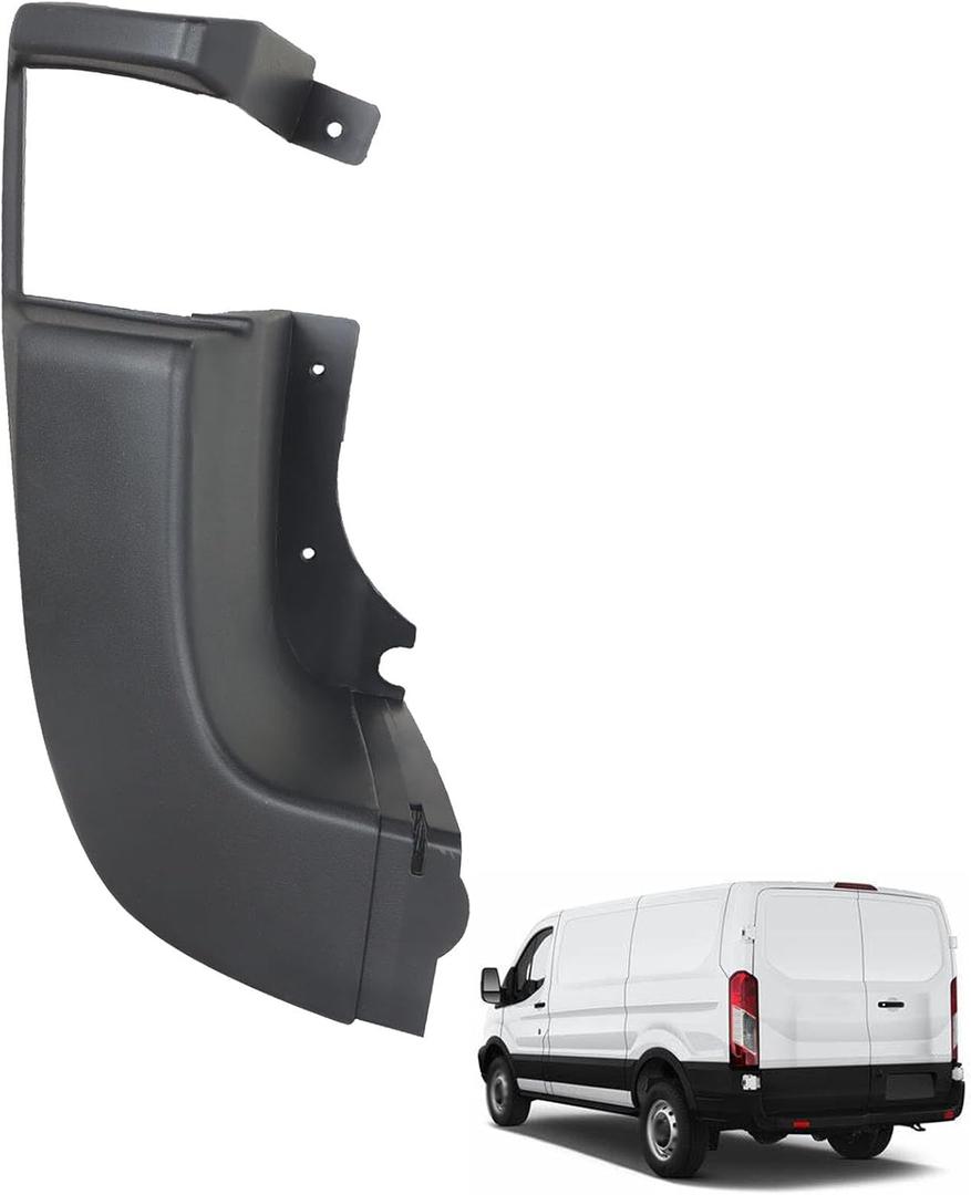 Rear Bumper Side End Cap Cover Left Side Plastic Black Replacement for 2015-2019 Transit T150 T250 T350
