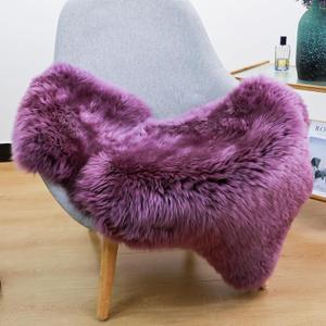 Fluffy Genuine Sheepskin Rug, Fuzzy Shaggy Fur Area Rug for Bedroom Living Room Soft Fur Wool Pray Pup Cushion Mat Carpet, Chair Sofa Seat Cover(Pansy Purple, Single Pelt/2FT*3FT)