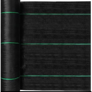 2.4oz-6.5FTx400FT Weed Barrier Landscape Fabric - Durable Weed Block Gardening Ground Cover Mat, Woven Geotextile Fabric for Underlayment, Commercial Driveway Stabilization, Weed Control Cloth
