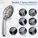 High Pressure 48-Settings Shower Head with Handheld Shower,Drill-Free 3-Way Diverter for Easy Reach,Adjustable Height Slide Bar Dual Shower Head Combo Set - Brushed Nickel