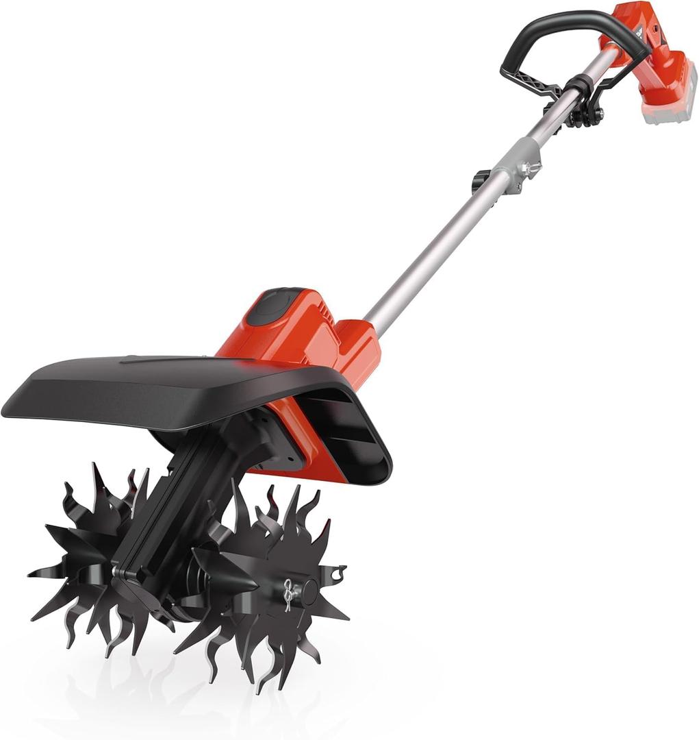 Cordless Tiller Cultivator for Milwaukee 18V Battery(Tool Only),Brushless Motor, Electric Garden Tiller w/360 RPM, 9In Tilling Width and 6.6In Depth Garden Rototiller for Lawn/Soil Cultivation