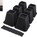 6 Inch Heavy Duty Bed Risers, Furniture Risers for Desk, Chair, Table or Sofa, Couch Lift Risers, Supports up to 2200 lbs per Leg(6 Pack Black)