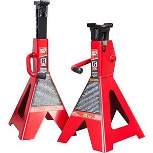 BIG RED AT46002R Torin Steel Jack Stands: 6 Ton (12,000 lb) Capacity, Red, 1 Pair