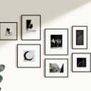 Picrit 9x12 Picture Frame Set of 4, Made of High Definition Real Glass, Display 6x8 with Mat or 9x12 without Mat, Photo Frames for Wall Mounting or Table Top Display, Black
