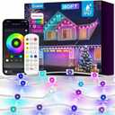 Permanent Outdoor Lights for House, 50ft Christmas RGB+IC Lights | 16 Million Colors & 50 Scene Modes, App/Remote Control, DIY Music Sync, Holiday Party Halloween Decor