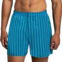 Fruit of the Loom Men's Tag Free Woven Boxer Shorts, Relaxed Fit, Moisture Wicking (8 Pack, Blue, L)