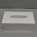 FEMELI Acrylic Tissue Box Cover, Rectangular Facial Tissue Holder Case Dispenser for Bathroom Kitchen Bedroom Office (9.85*5.1*4.5 inch(L*W*H), White)