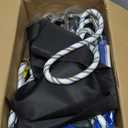 Fall Protection Premium Safety Harness with Shock Absorbing Lanyard, Vented & Padded Shoulder, Legs & Back - Upgrade 4 Quick Buckles (Blue)