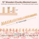 72" Solid Wood Chunky Blanket Loom for Chunky Yarn to Knit without Needles
