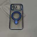 Magnetic for iPhone 17 Pro Max Case with Invisible Stand[Compatible with MagSafe][Full Camera Lens Protector][Military Drop Protection] Shockproof Not Yellowing Clear Slim Soft for Women Men (Blue Titanium)