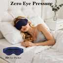 Fygrip 3D Eye Mask Sleep Mask for Men & Women, 100% Pressure-Free & Light Block-Out Eye Mask for Sleep with Easy Adjustable Strap, Night Eye Cover for Travel, Blue