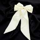 Fashion Hair Pins For Women, Elegant Bow Ribbon Hair Clip, Hair Accessories For Girls, Bowtie Hair Clip, Gift For Her (White)