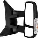 YITAMOTOR Right Side Door mirror Compatible with 2015-2024 Ford Transit 150 250 350 Power Heated Mirror with Amber Turn Light, Black, 18 inches x 19.5 inches x 8.5 inches