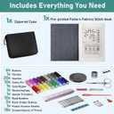 2 x New Embroidery Stitch Book Kit for Adults & DIY Craft Lovers,Portable Embroidery Kit for Beginners Enthusiasts,Includes Guide to 106 Patterns with Tools & Tutorials and 86-Piece Sewing Tool Kit(1 Set)