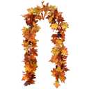 Lvydec 2 Pack Maple Leaves Fall Garland Clearance - 5.9ft/Strand Artificial Fall Foliage Garland Colorful Autumn Leaves Decoration for Home Wedding Party Halloween Thanksgiving