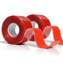 2 Rolls 1IN X 10FT Grip Tape, Self Fusing Silicone Grip Wrap for Handles, No Adhesive, Red