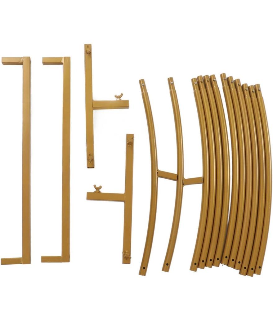 Gold Round Backdrop Stand, Round Backdrop Stand, Stable Enlarged Base Iron Circle Arch Frame for Wedding Party Lawn Decoration, Circle Arch Kit for Birthday, Wedding, Graduation, Photo Background Party