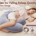 Momcozy Pregnancy Pillow, Original F Shaped Maternity Pillow for Pregnant Women with Adjustable Wedge Pillow, Full Body Support Pregnancy Pillows for Side Sleeping with Velvet Cover, Grey